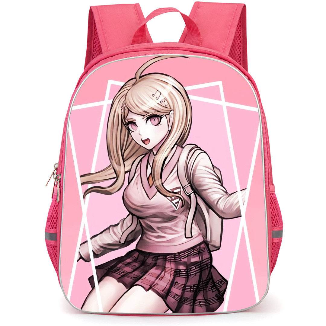 Danganropa Kaede Akamatsu Backpack StudentPack - Kaede Akamatsu Sitting Pink Background