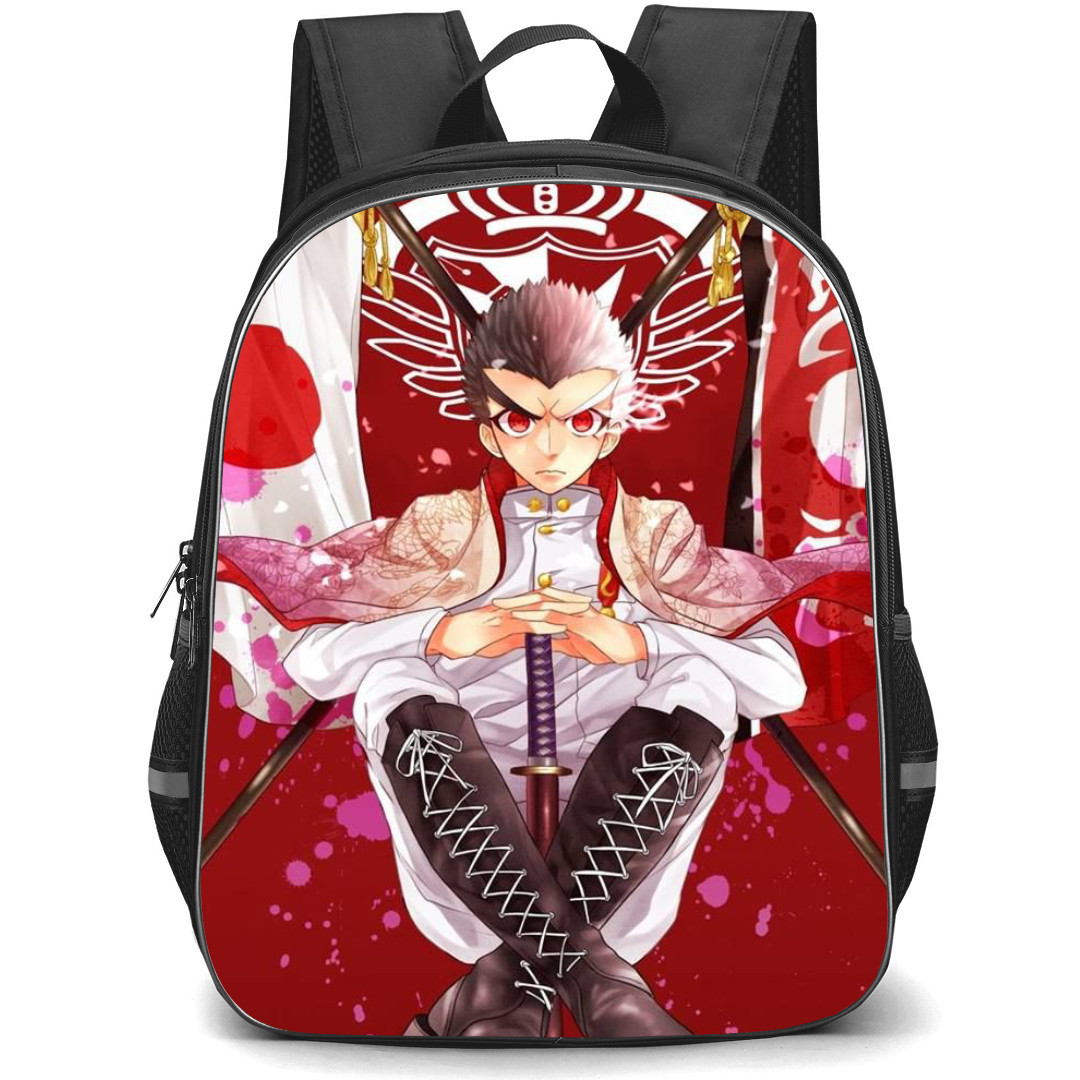 Danganropa Kiyotaka Ishimaru Backpack StudentPack - Kiyotaka Ishimaru Sitting Red Background
