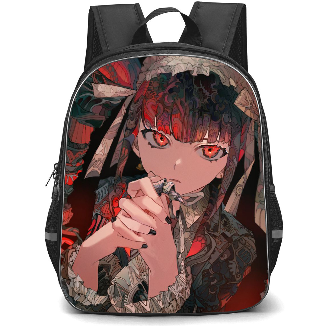 Danganropa Maki Harukawa Backpack StudentPack - Maki Harukawa Portrait Red Background