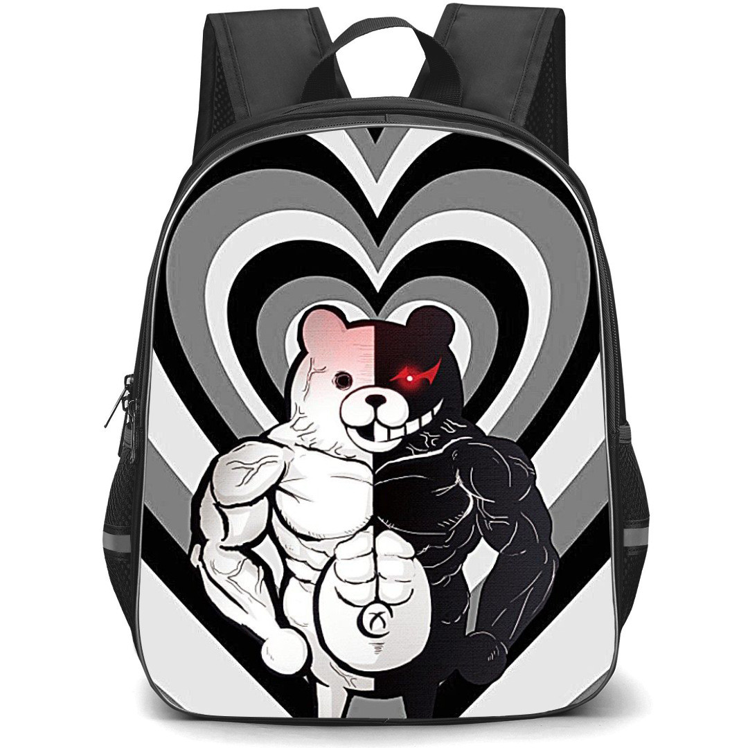 Danganropa Monokuma Backpack StudentPack - Monokuma Portrait Pattern Art Background