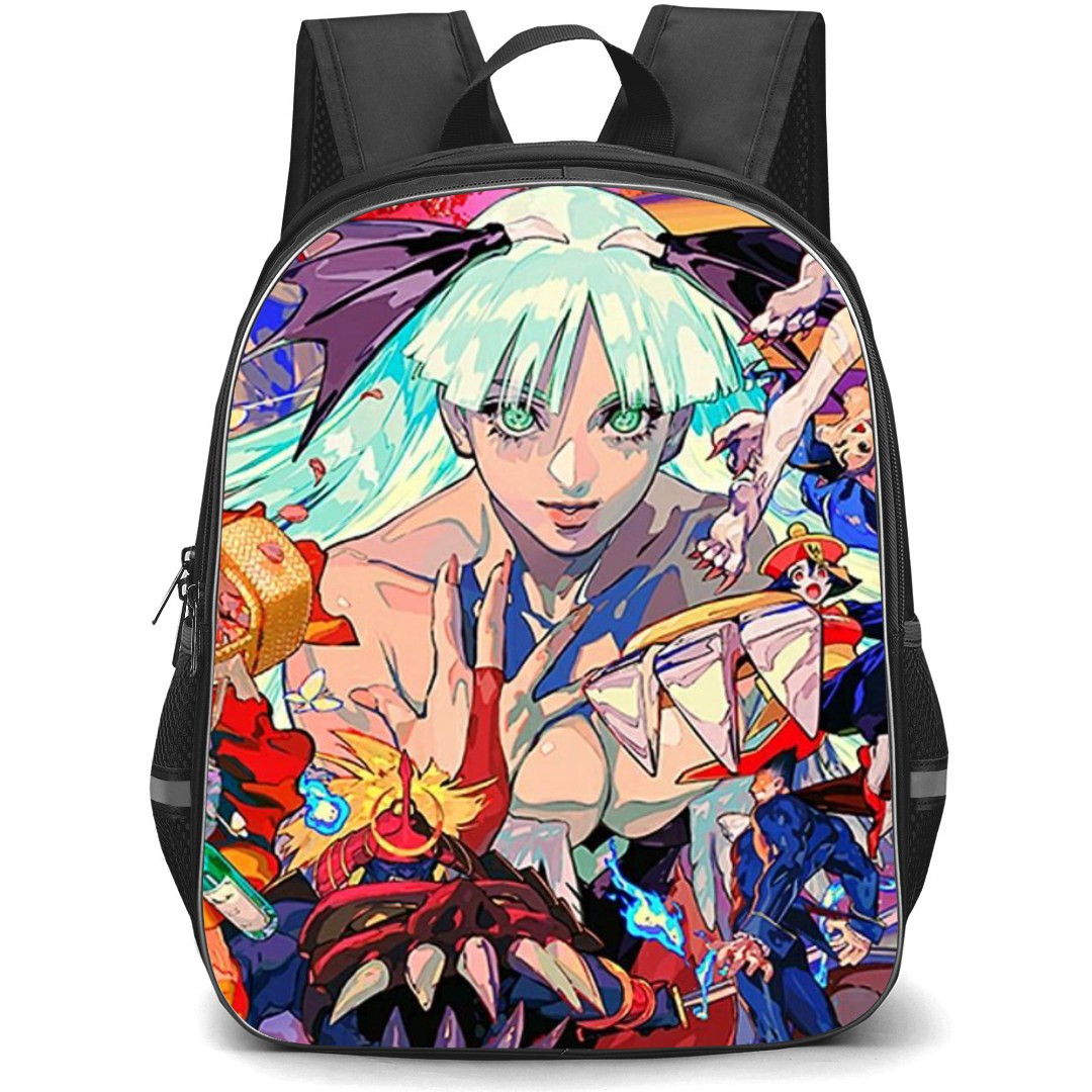 Darkstalkers Backpack StudentPack - Characters Chaotic Colorful Pop Art