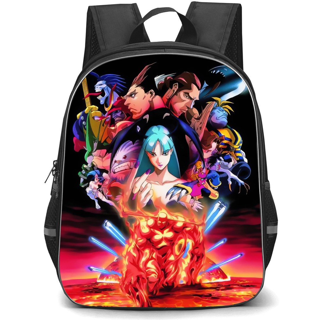 Darkstalkers Backpack StudentPack - Characters on Top of Pyron's Head Lava Background