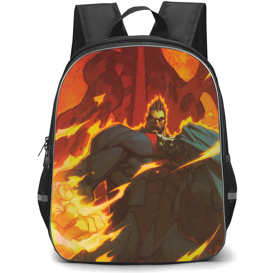 Darkstalkers Demitri Maximoff Backpack StudentPack - Demitri Maximoff Burning Punch Pop Art