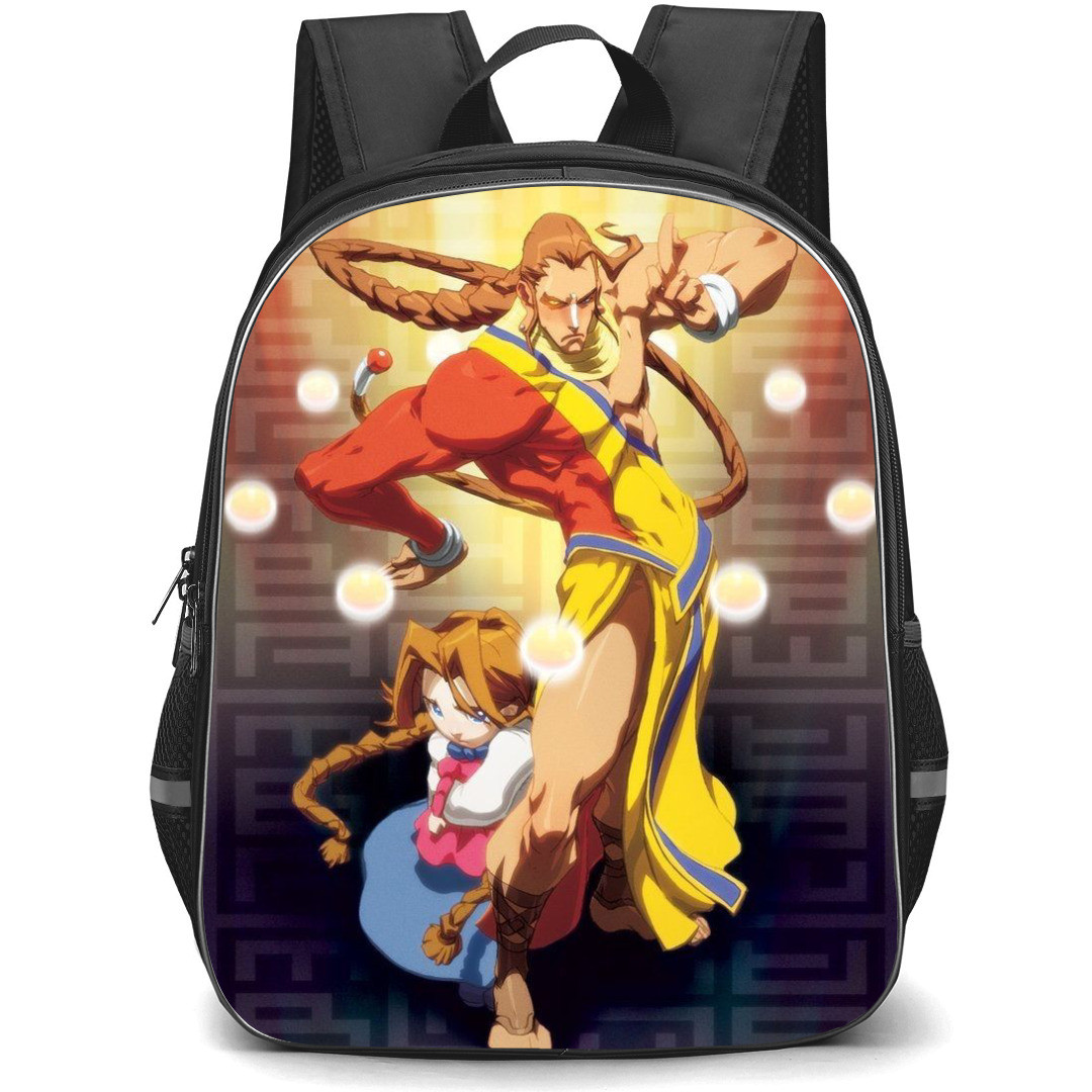 Darkstalkers Donovan Baine Backpack StudentPack - Donovan Baine with Encircling Large Beads Maze Background