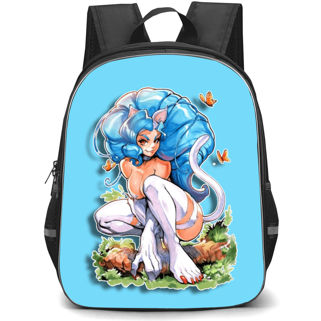 Darkstalkers Felicia Backpack StudentPack - Felicia Crouching Pose Watercolor Art