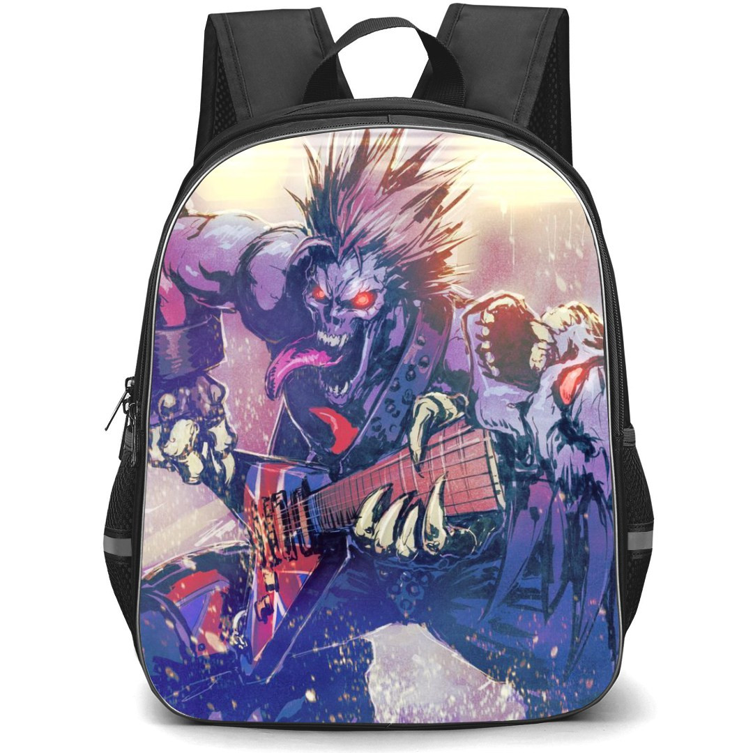 Darkstalkers Lord Raptor Backpack StudentPack - Lord Raptor Playing an Electric Guitar Pop Art