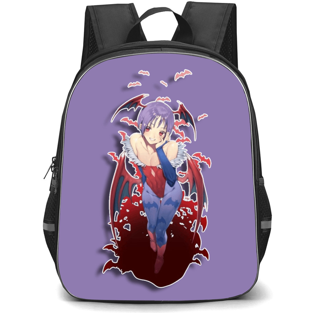 Darkstalkers Lilith Aensland Backpack StudentPack - Lilith Aensland with Red Bats Sticker Art