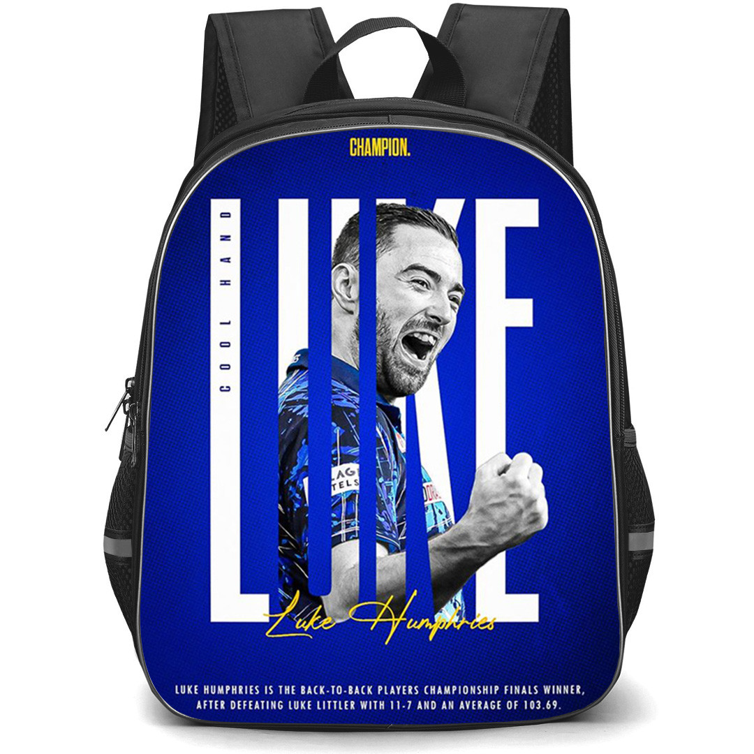 Darts Luke Humphries Backpack School Bag StudentPack - Luke Humphries Back To Back Players Championship Poster