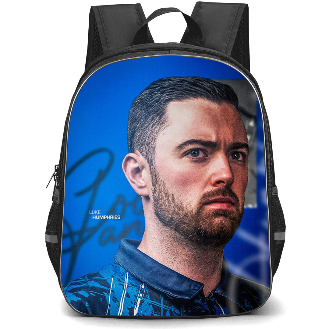 Darts Luke Humphries Backpack School Bag StudentPack - Luke Humphries Portrait On Blue Background