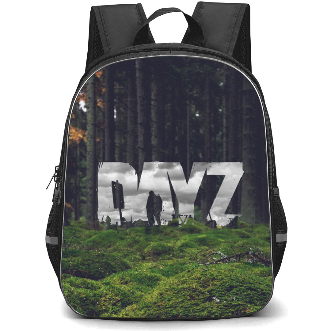 DayZ Backpack School Bag StudentPack - DayZ Series Logo On Mossy Forest Background