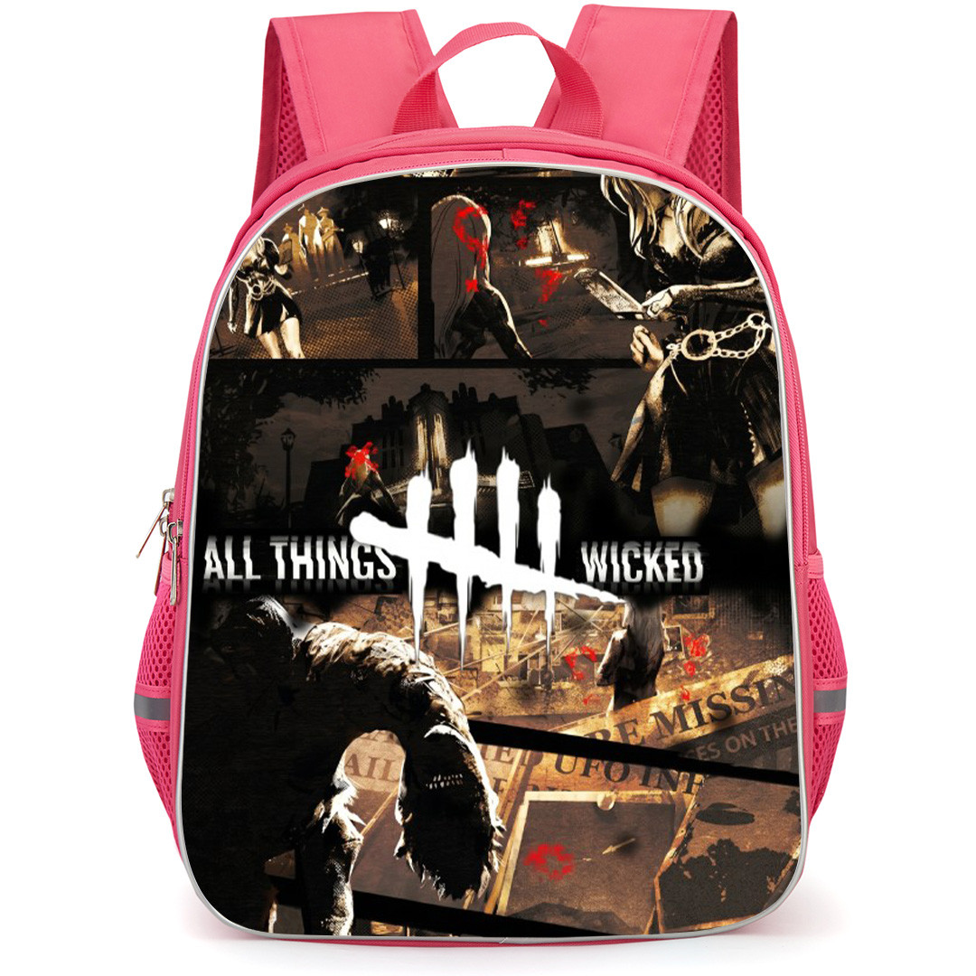 Dead By Daylight Backpack School Bag StudentPack - Dead By Daylight All Things Wicked Comic Art Collage