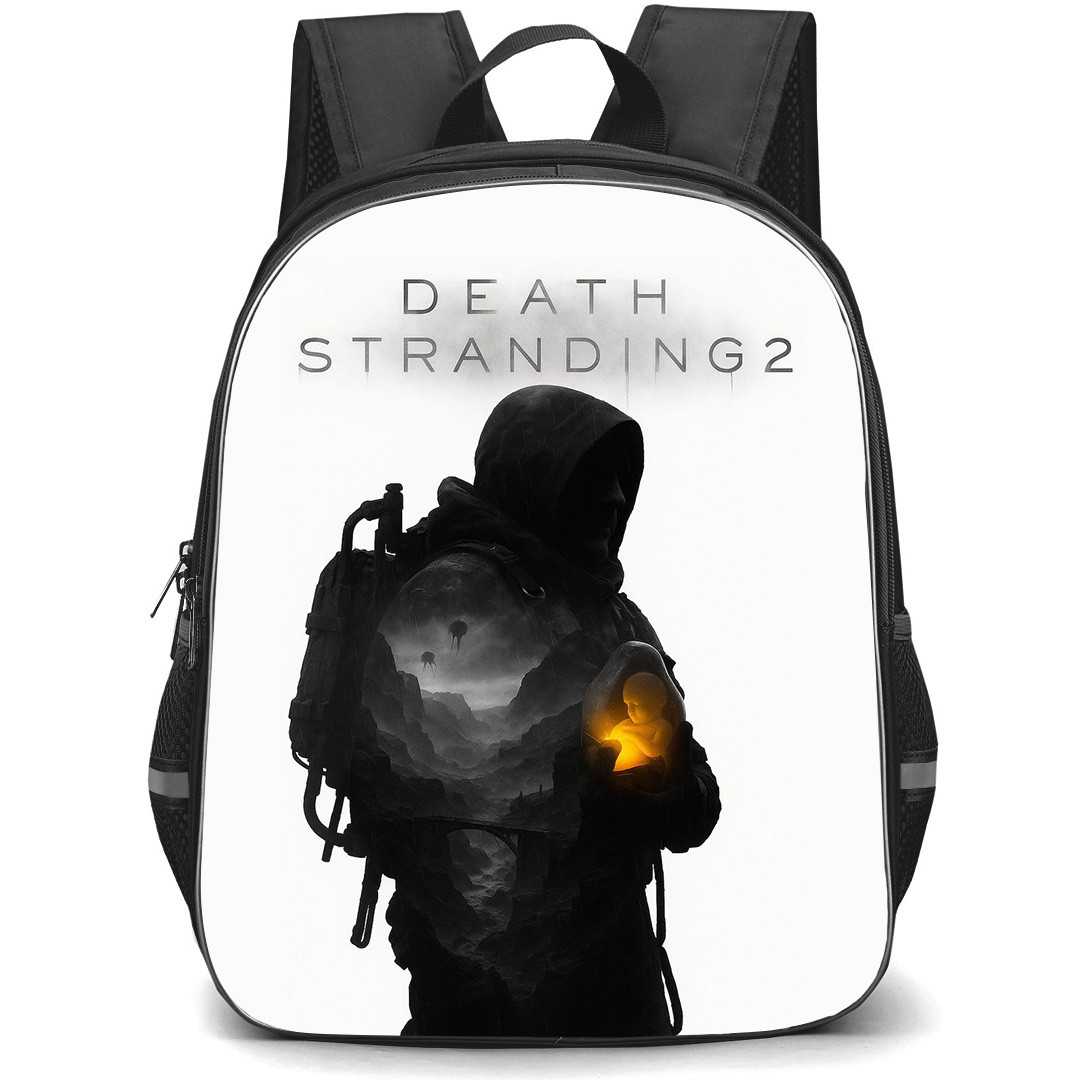 Death Stranding Backpack StudentPack - Death Stranding 2 Silhouette On White Background