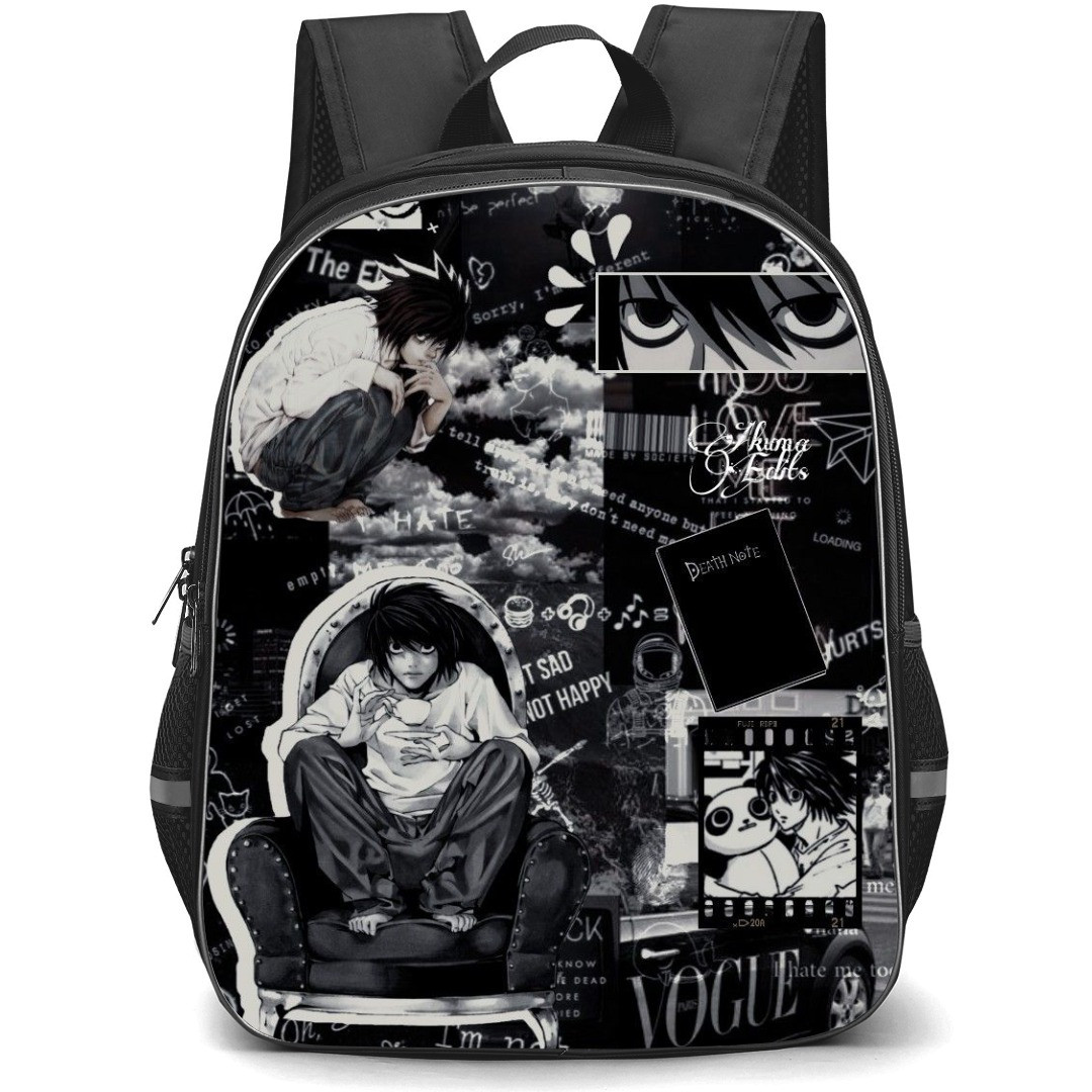 Death Note L Backpack StudentPack - Comic Series L Collage