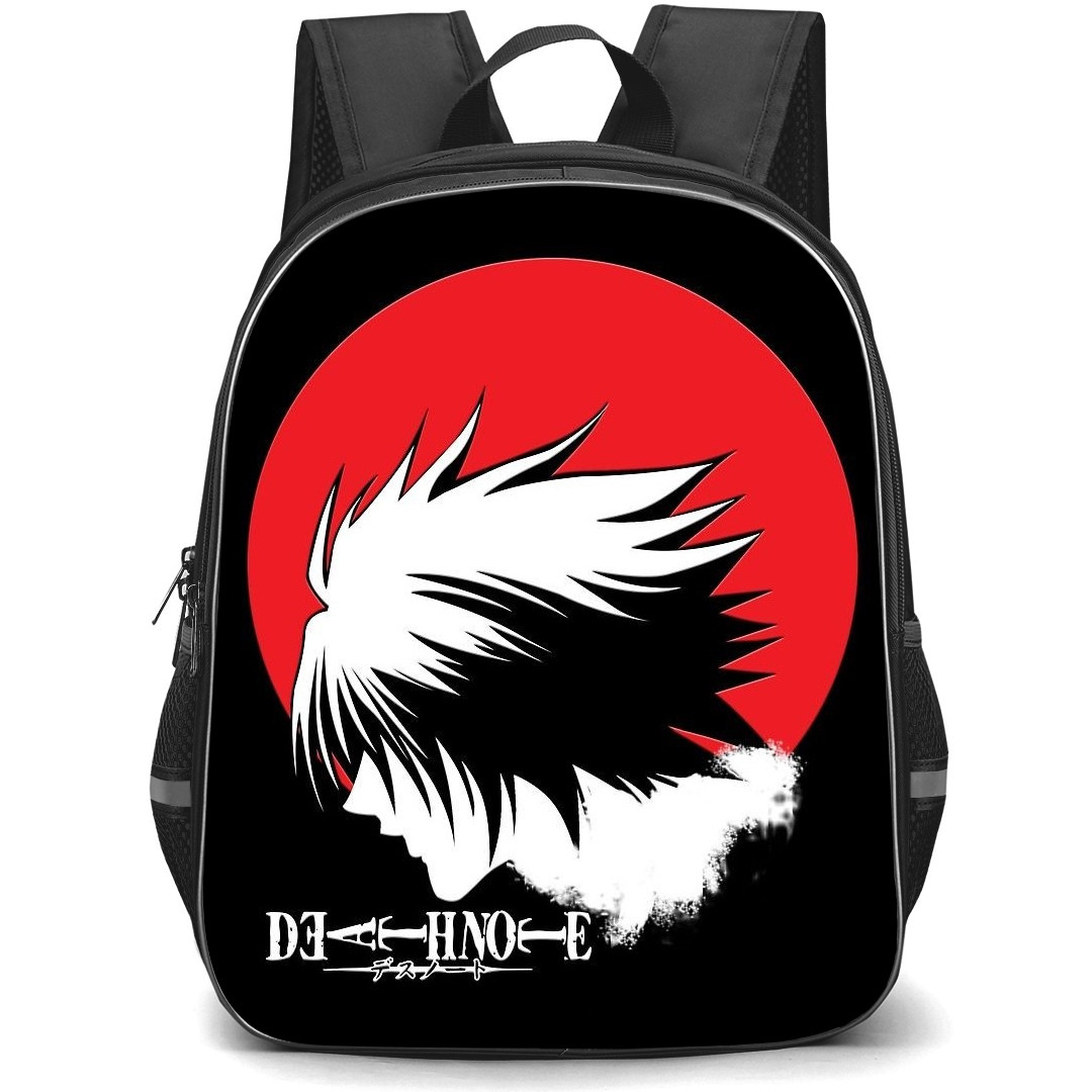 Death Note L Backpack StudentPack - L Side Portrait On Black Background