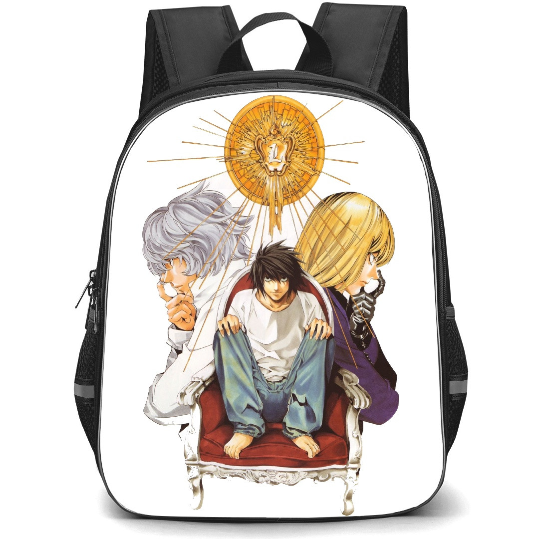 Death Note Backpack StudentPack - Comic Series L Mello Near On White Background