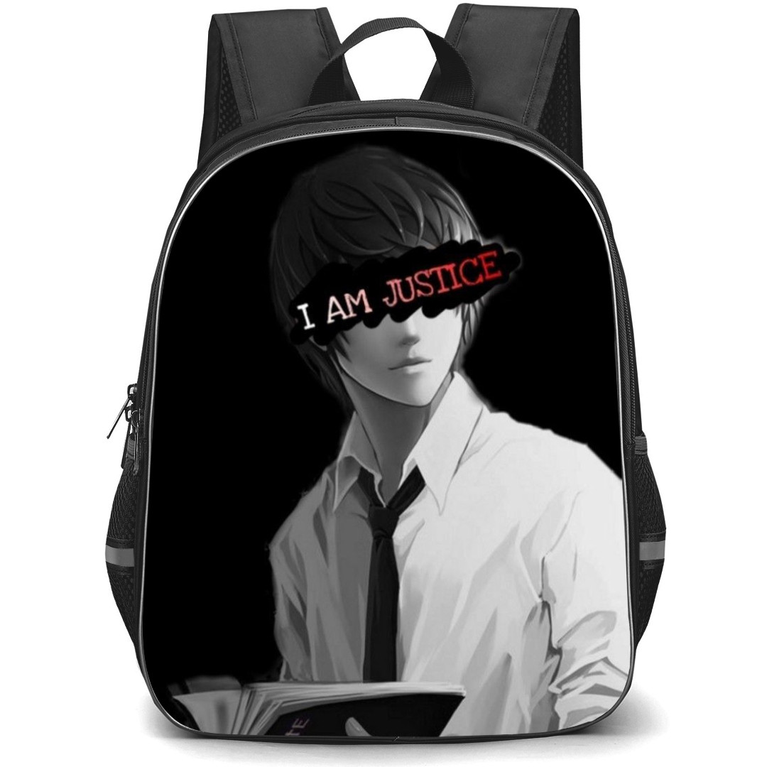 Death Note Light Yagami Backpack StudentPack - Light Yagami I Am Justice
