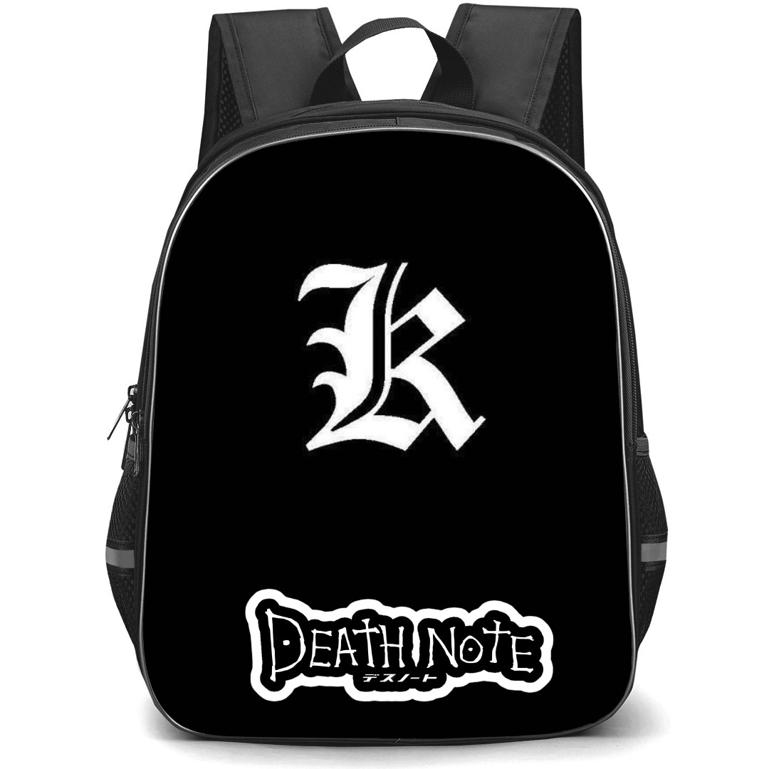 Death Note Light Yagami Backpack StudentPack - Light Yagami Logo On Black Background