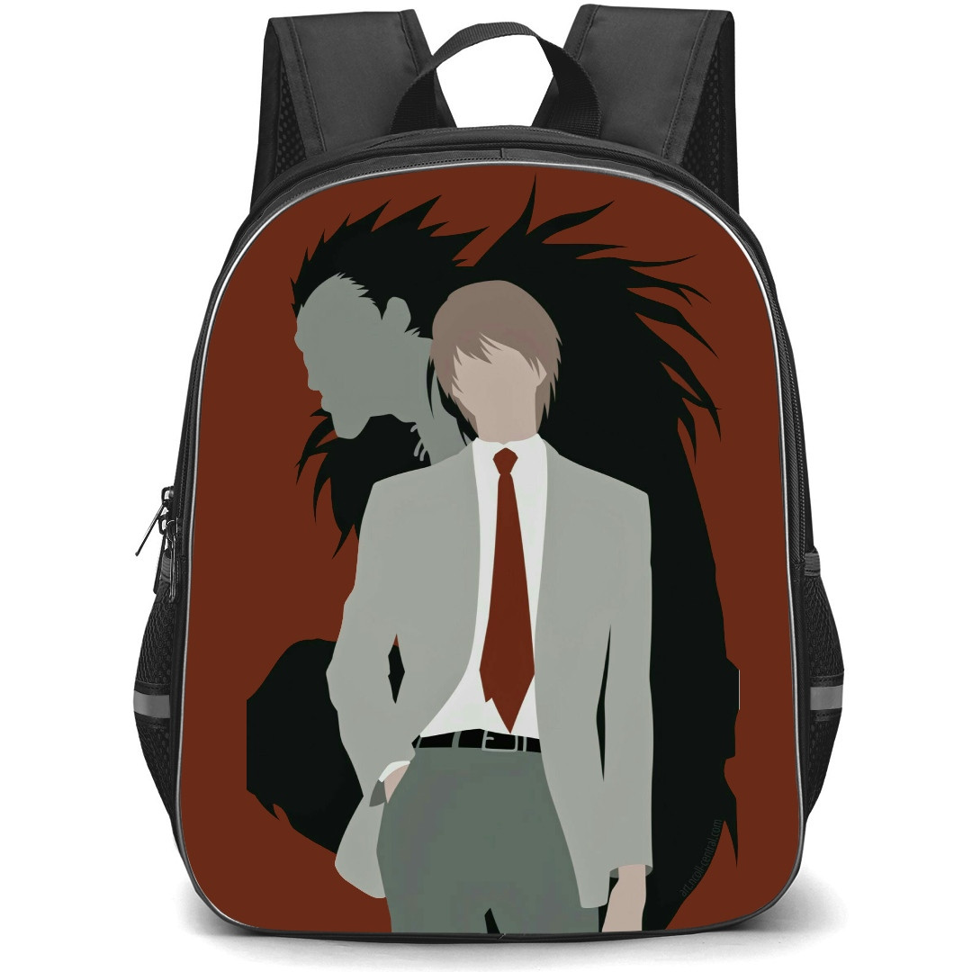 Death Note Backpack StudentPack - Light Yagami Ryuk Minimalist On Brown Background