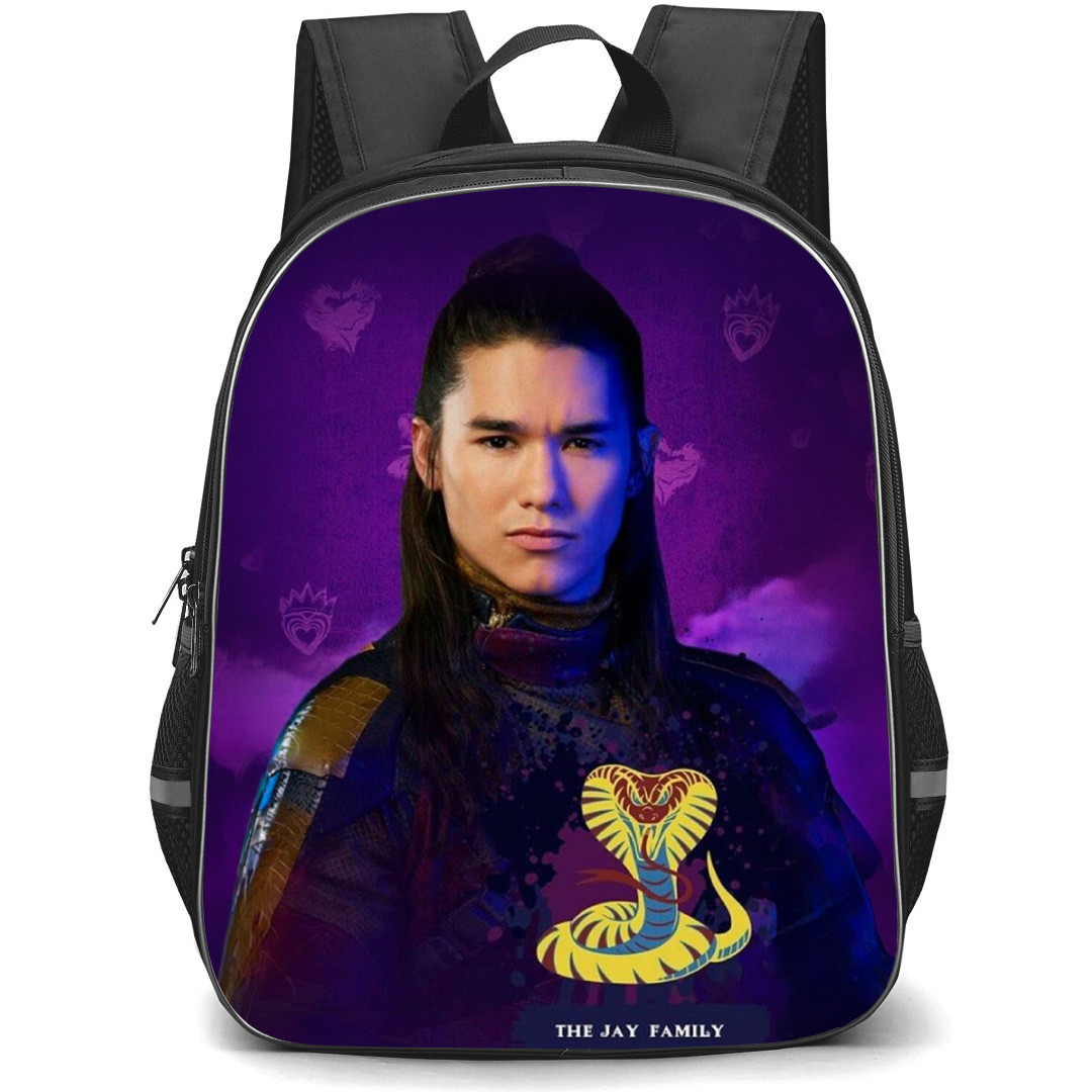 Descendants Jay Backpack School Bag StudentPack - Jay Fierce Portrait In Violet Background