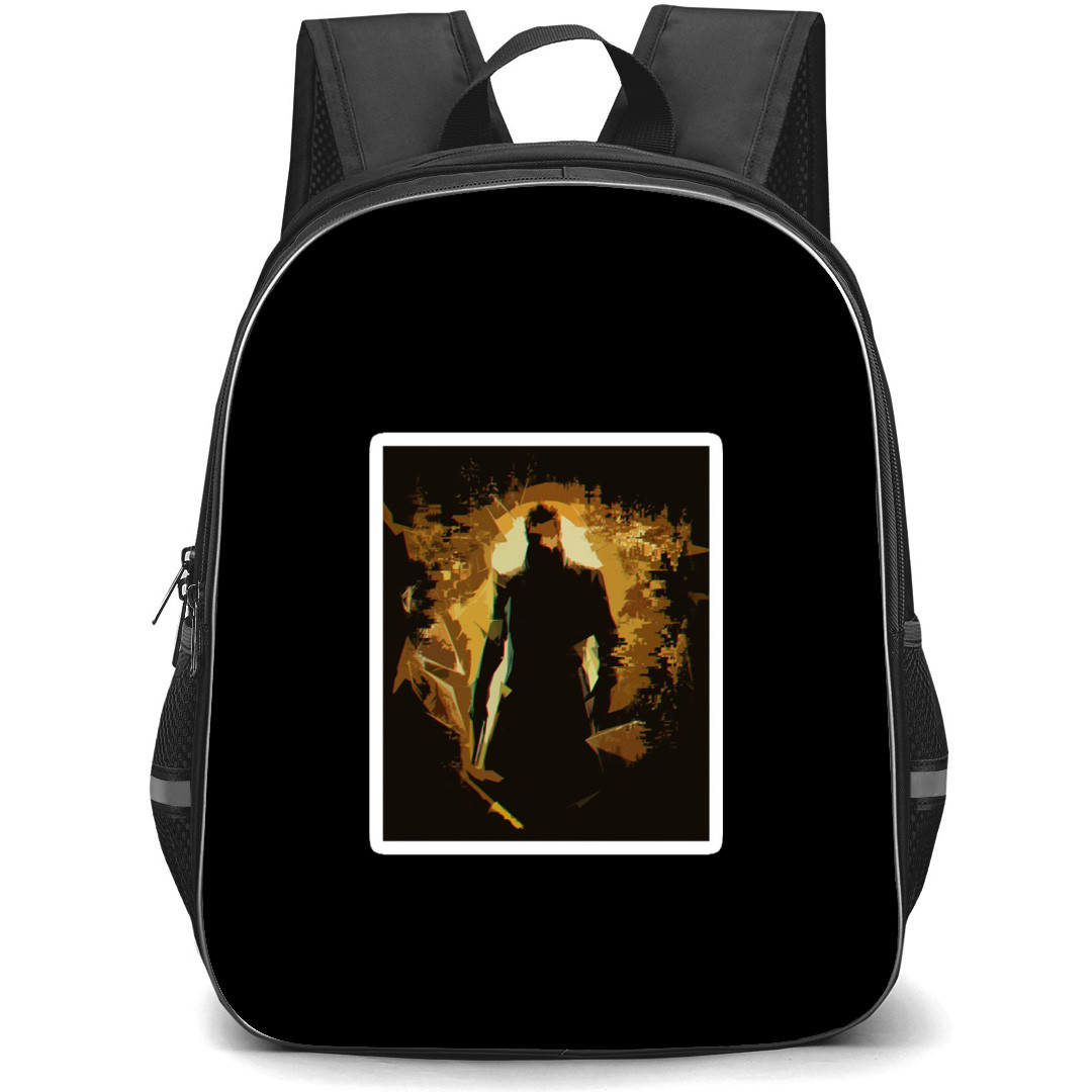 Deus Ex Backpack School Bag StudentPack - Deus Ex Human Revolution Sketch Art Sticker