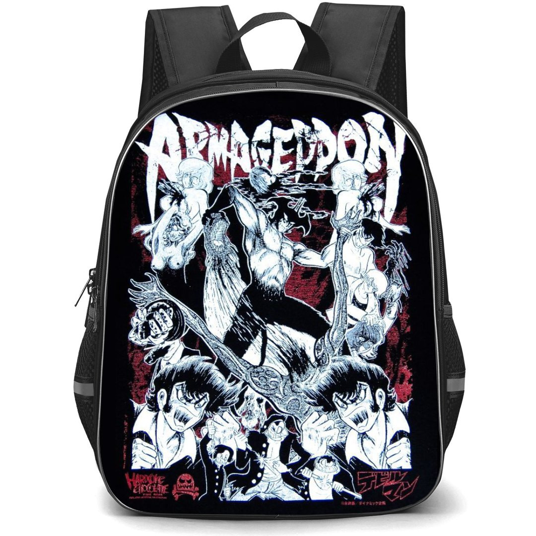 Devilman Crybaby Backpack StudentPack - Devilman Crybaby Blood End Illustration Art On Black Background