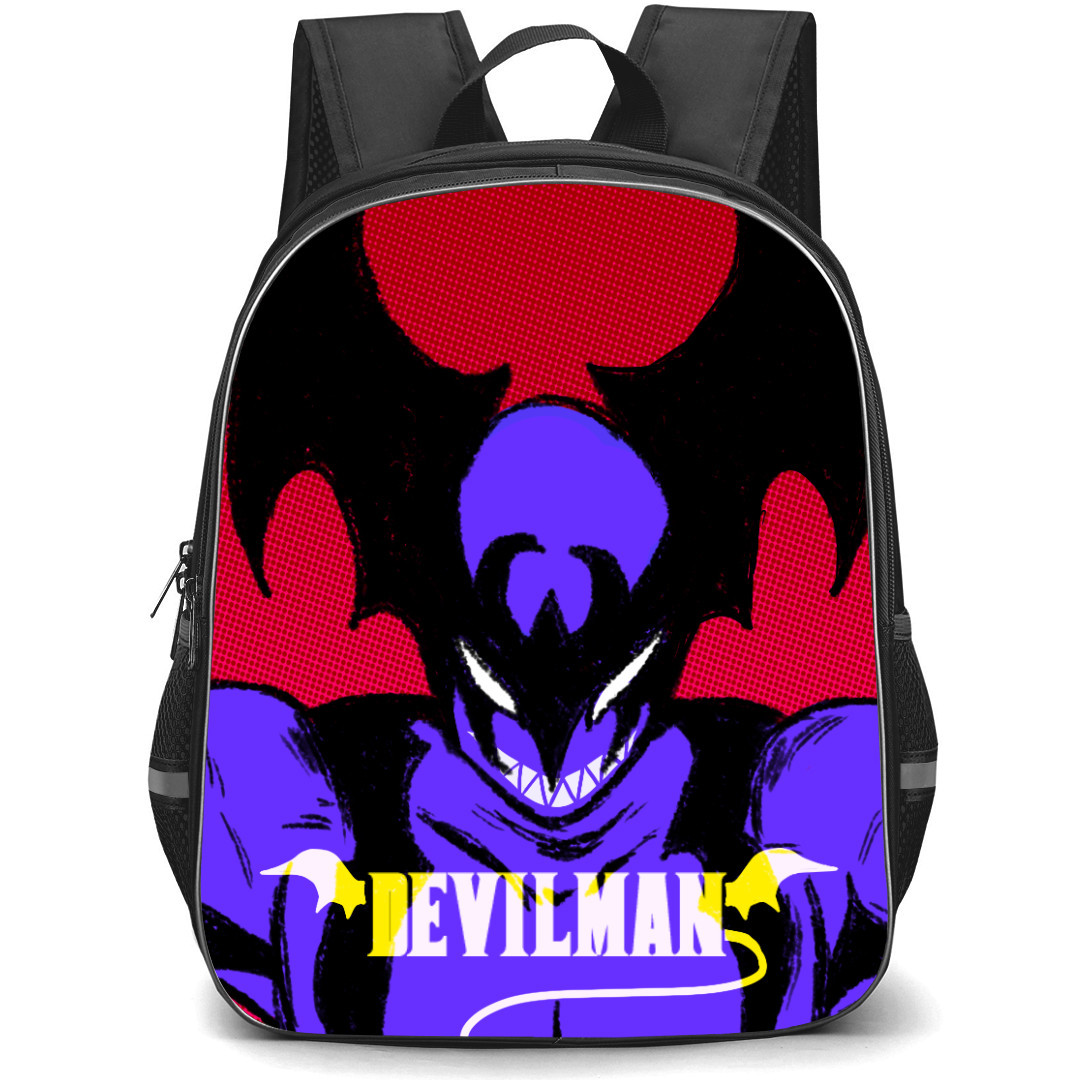 Devilman Crybaby Backpack StudentPack - Devilman Crybaby Blue Red Illustration Art Poster