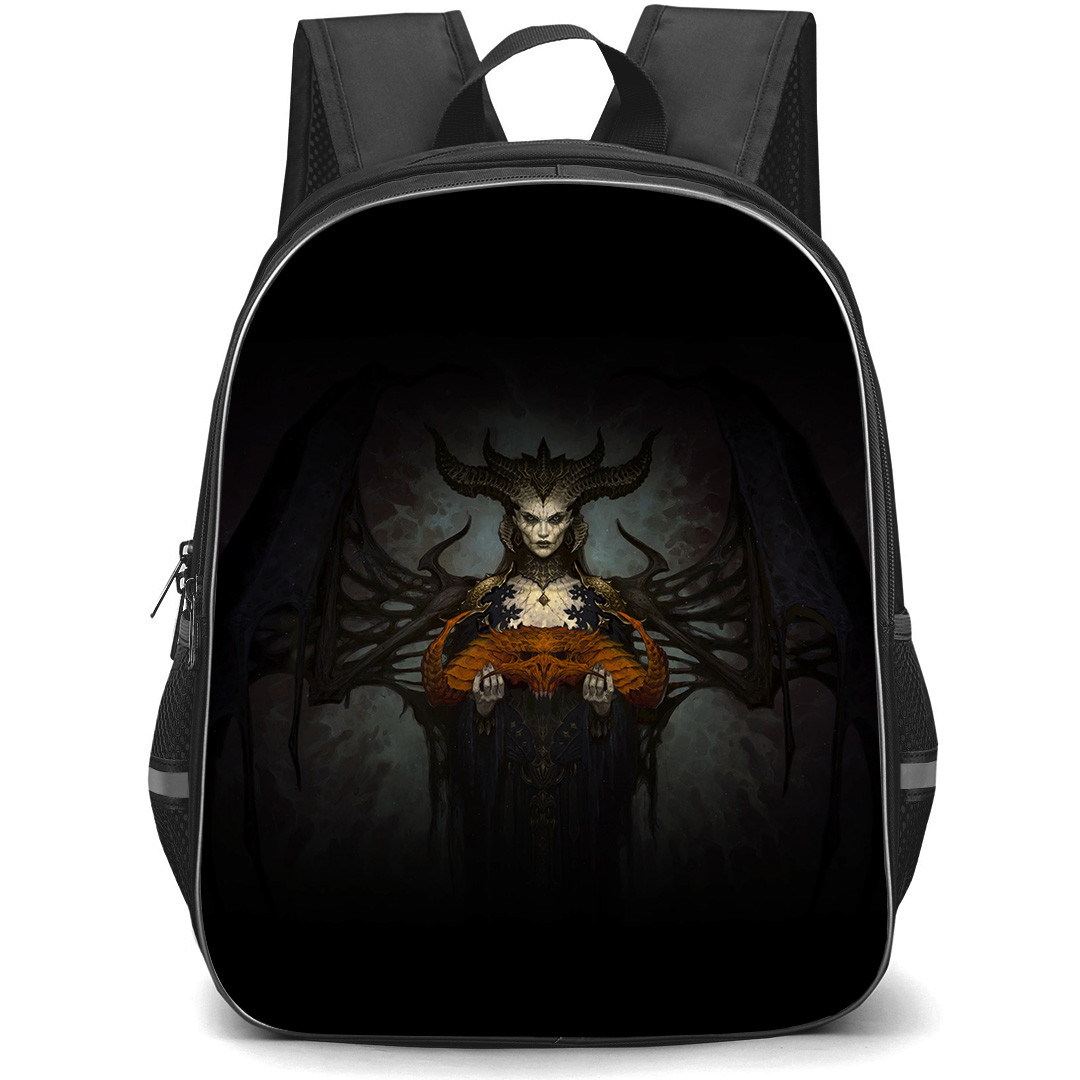 Diablo 4 Lilith Backpack StudentPack - Lilith Holding A Diablo Skull