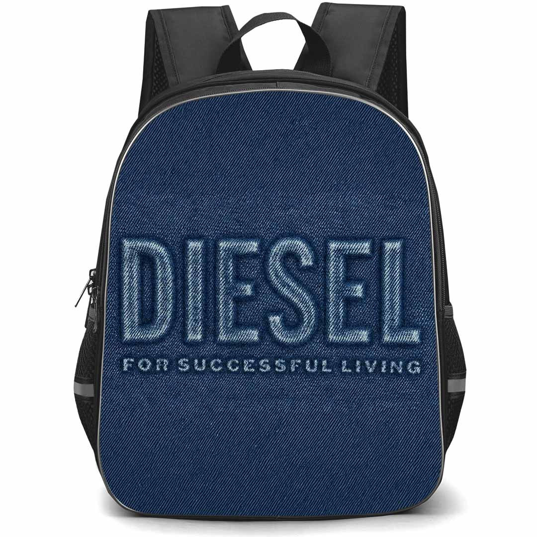 Diesel Backpack School Bag StudentPack - Diesel Blue Denim Biscotto Poster