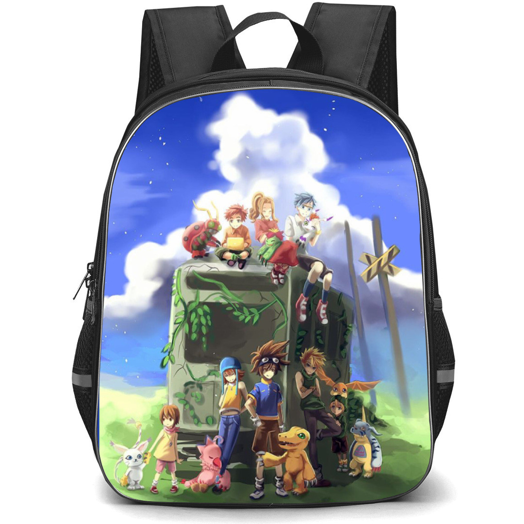 Digimon Backpack StudentPack - 08 01 Characters Sitting On Bus
