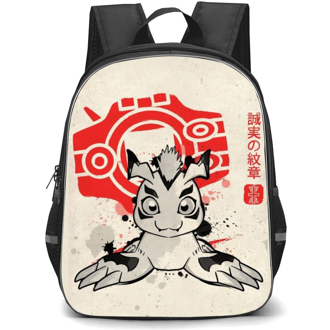 Digimon Gomamon Backpack StudentPack - Gomamon Ink Splash Portrait In Beige Background