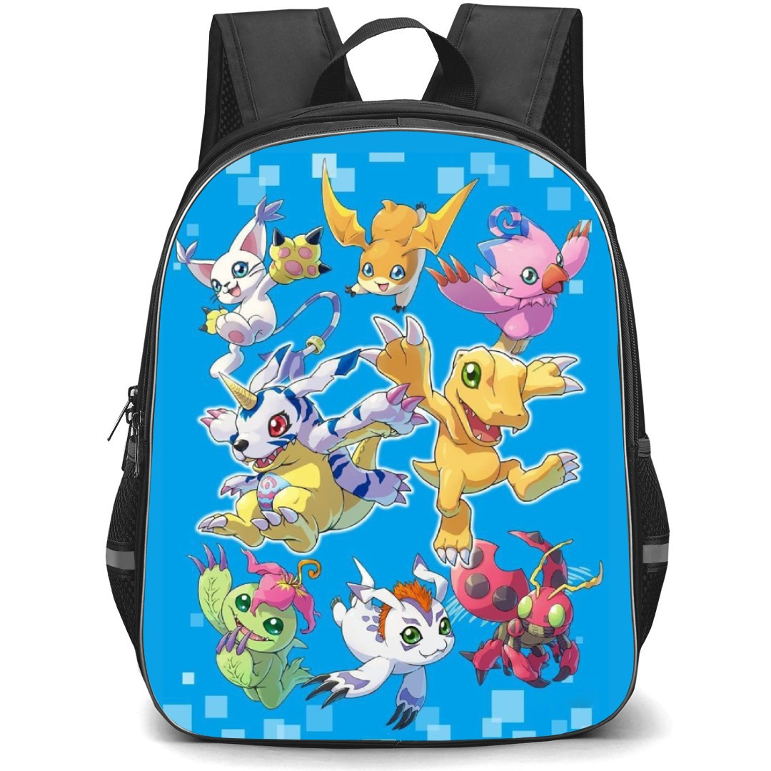 Digimon Backpack StudentPack - Monsters Flying In Blue Background