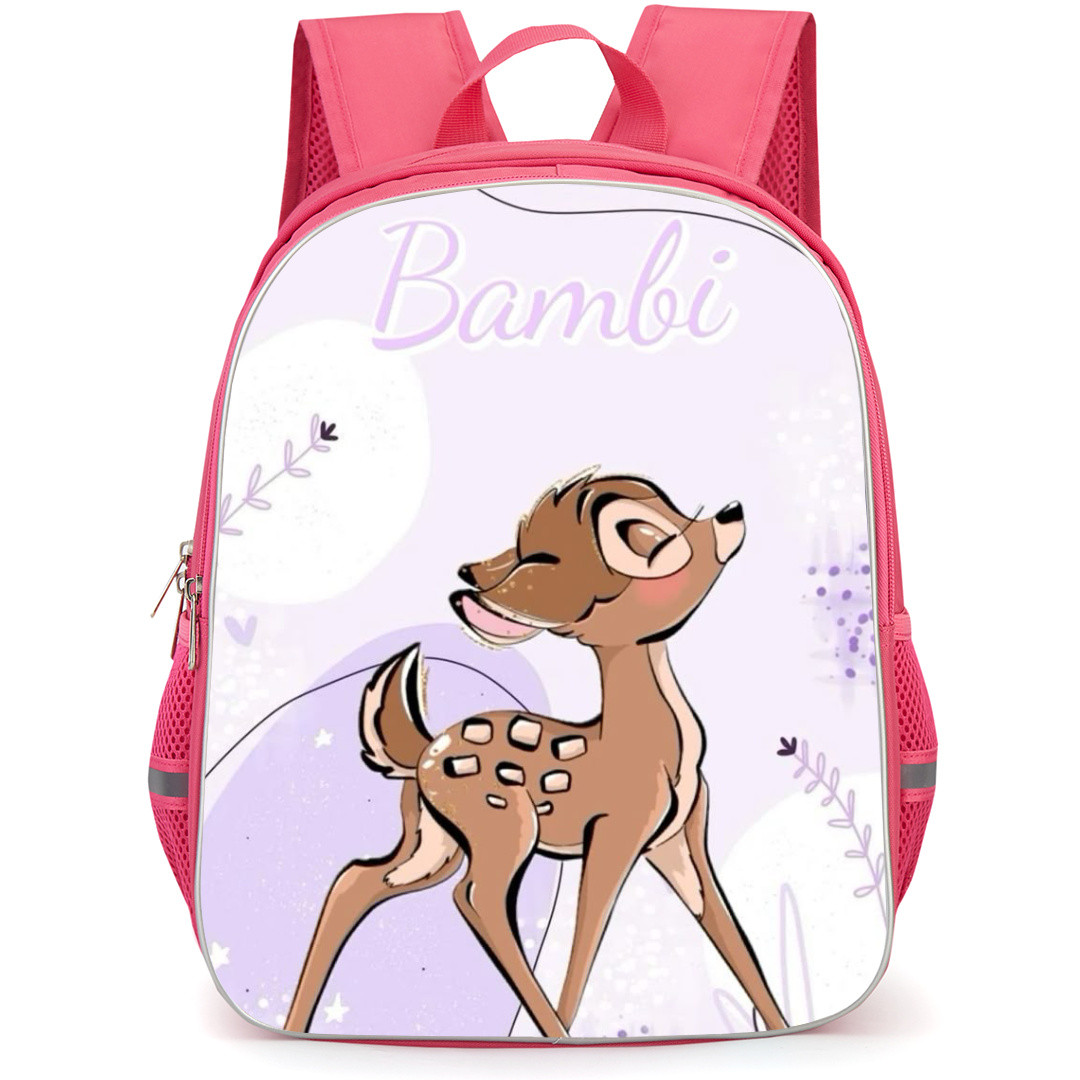 Bambi Backpack StudentPack - Bambi Cartoon Art On Light Purple Background