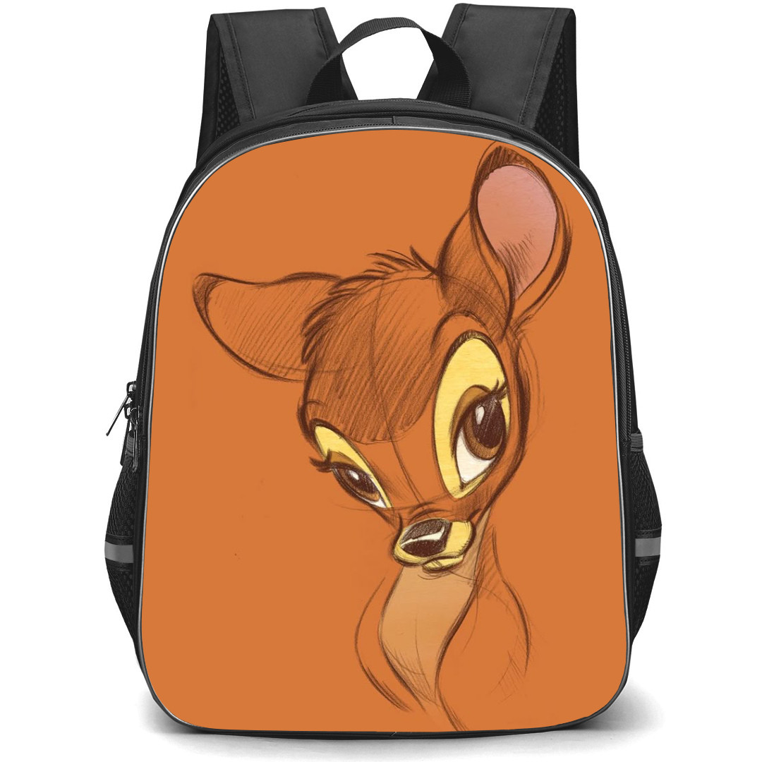 Bambi Backpack StudentPack - Bambi Pencil Sketch Art On Brown Background