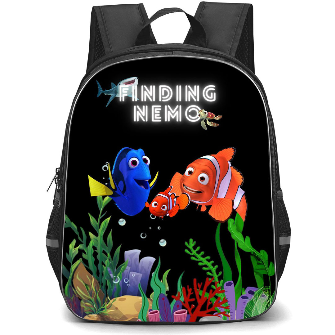 Disney Finding Nemo Backpack StudentPack - Finding Nemo Under Water Illustration Art On Black Background