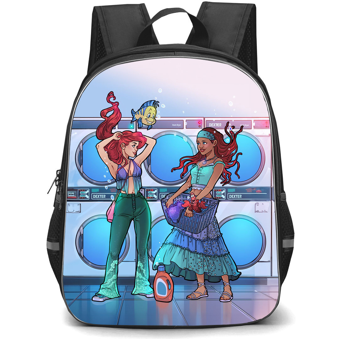 The Little Mermaid 2023 Ariel Backpack StudentPack - Ariel Doing Laundry Illustration
