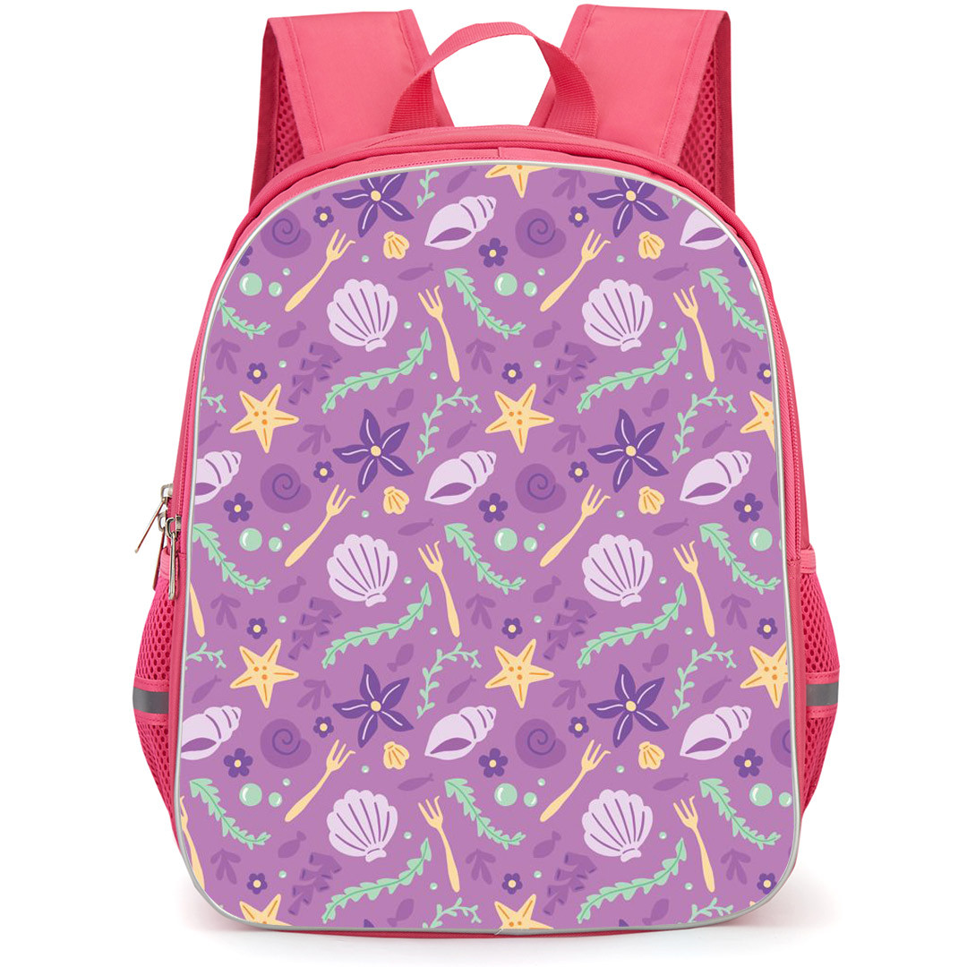The Little Mermaid 2023 Ariel Backpack StudentPack - Ariel Shells And Starfish Pattern Illustration