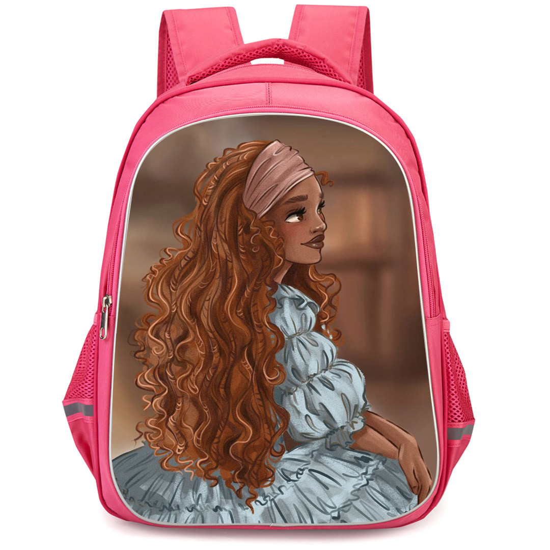 The Little Mermaid 2023 Ariel Backpack StudentPack - Ariel Side View Wearing Dress Cartoon Art