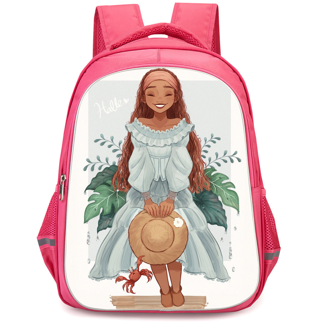 The Little Mermaid 2023 Ariel Backpack StudentPack - Ariel Smiling With Sebastian Portrait Cartoon Art