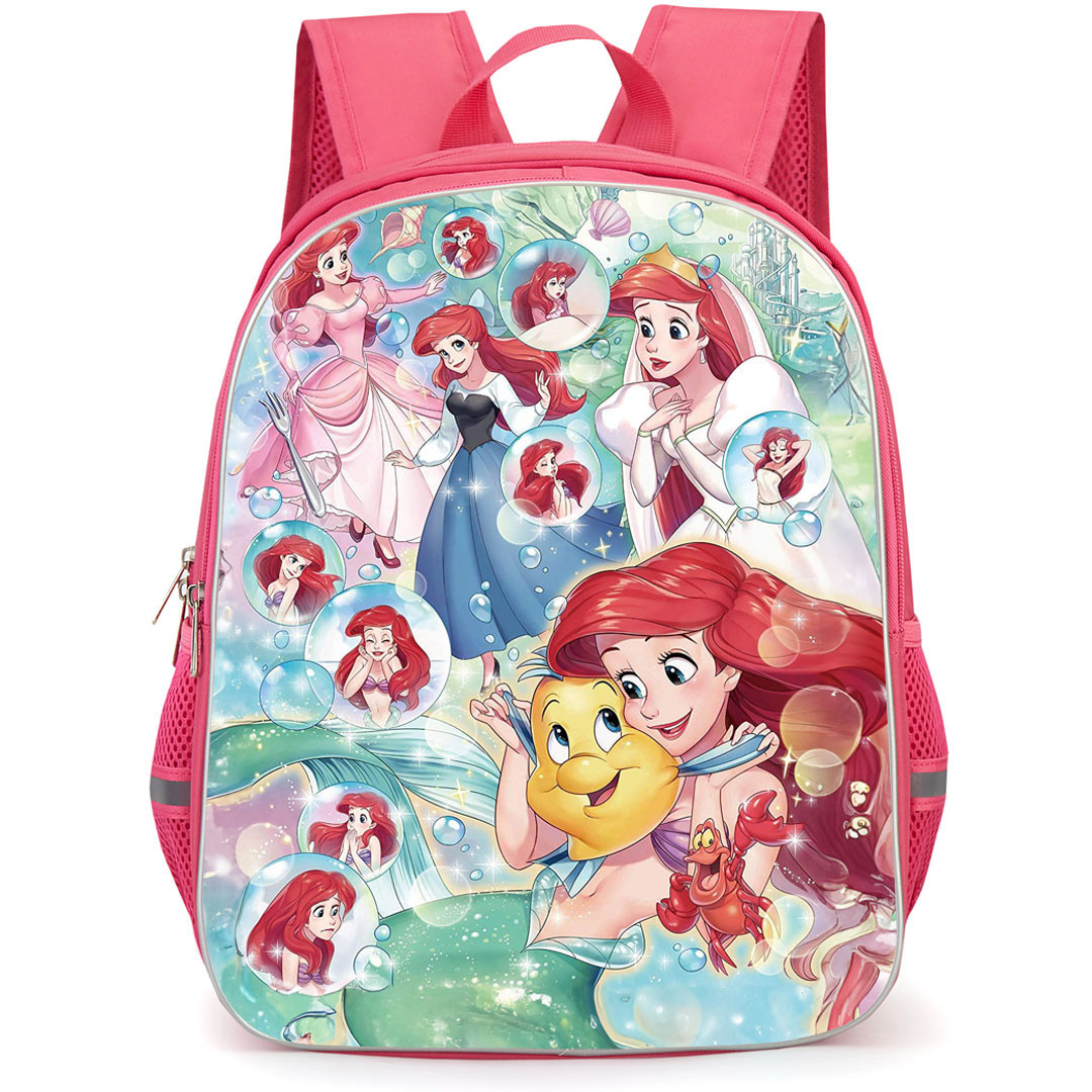 The Little Mermaid Ariel Backpack StudentPack - Ariel Faces Collage Cartoon Art