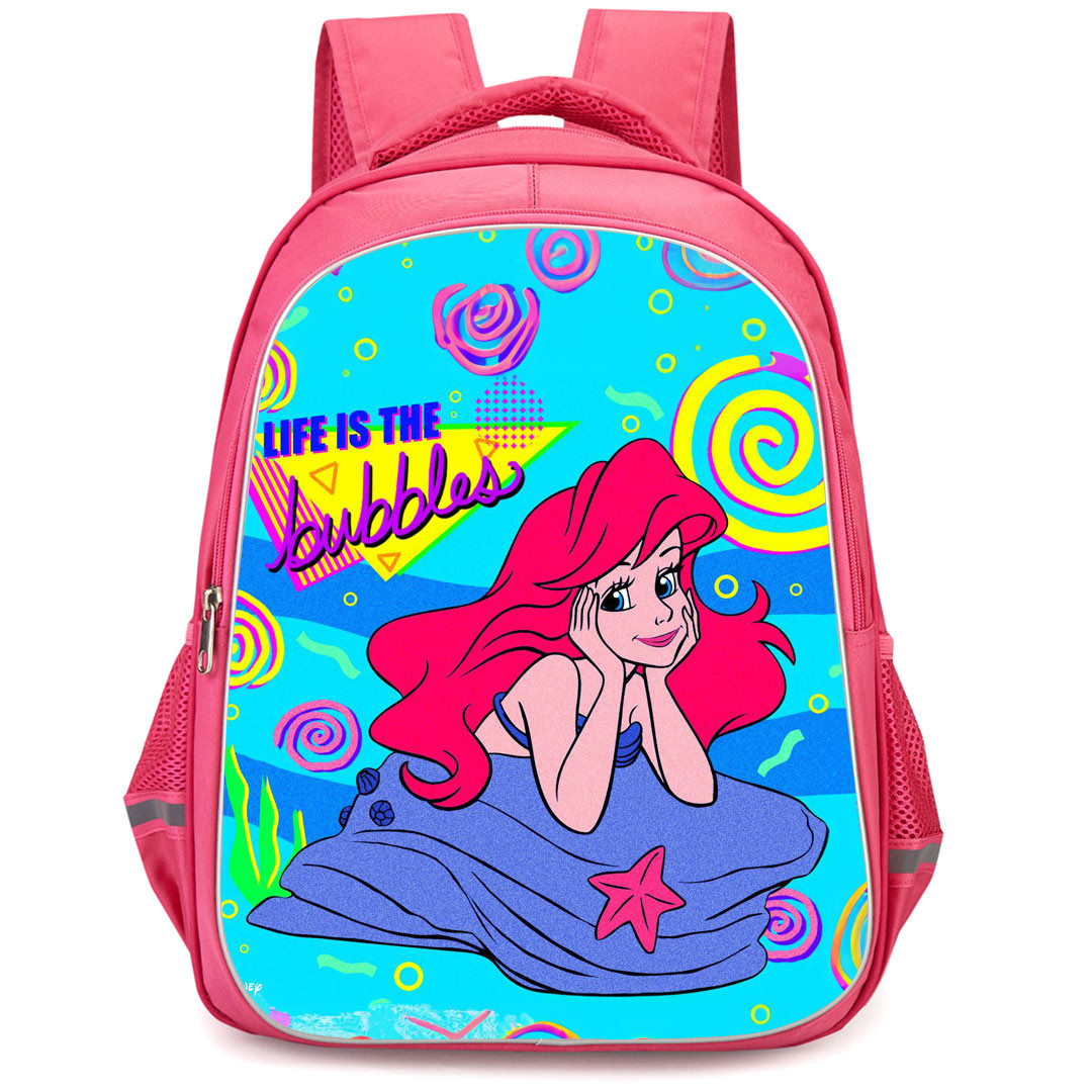 The Little Mermaid Ariel Backpack StudentPack - Ariel Smiling On Top Of Rock Pop Art