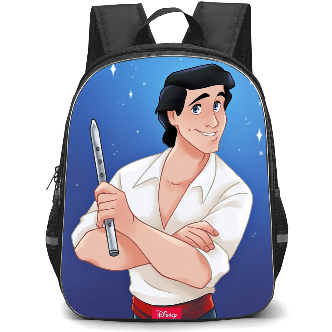 The Little Mermaid Prince Backpack StudentPack - Prince Eric Smiling Portrait Cartoon Art