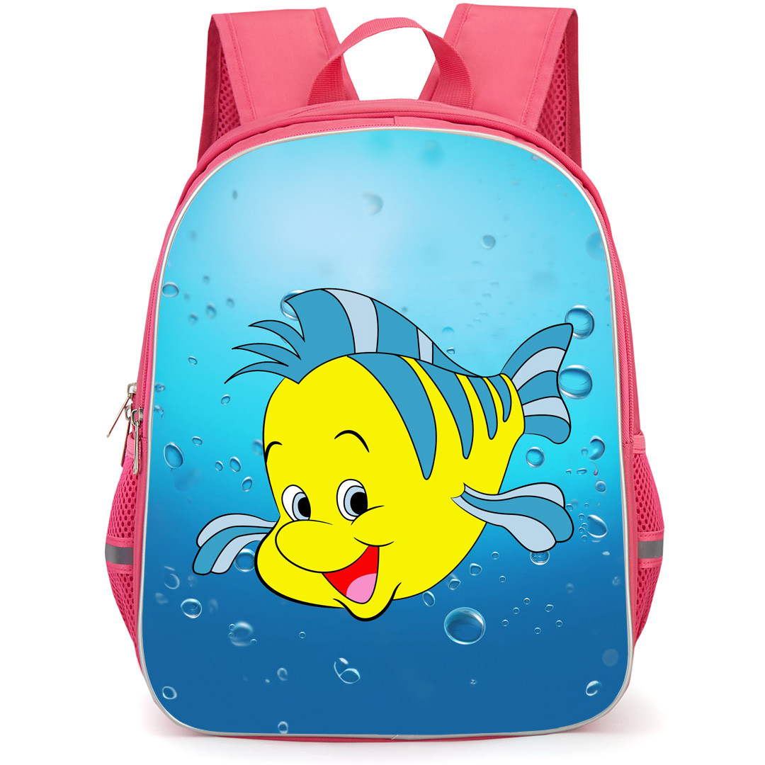 The Little Mermaid Backpack StudentPack - Ariel And Flounder Smiling Movie Art