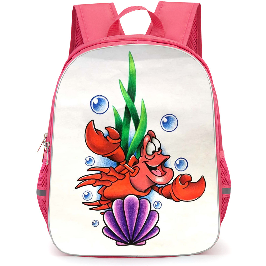 The Little Mermaid Sebastian Backpack StudentPack - Sebastian Playing With Bubbles Cartoon Art