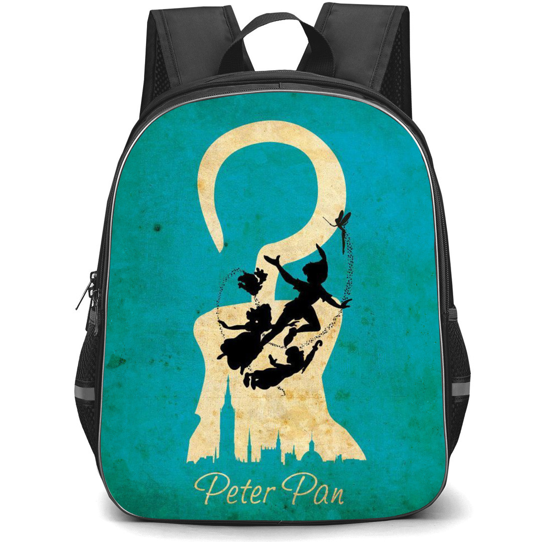 Peter Pan Backpack School Bag StudentPack - Peter Pan Characters Silhouette Grunge Poster