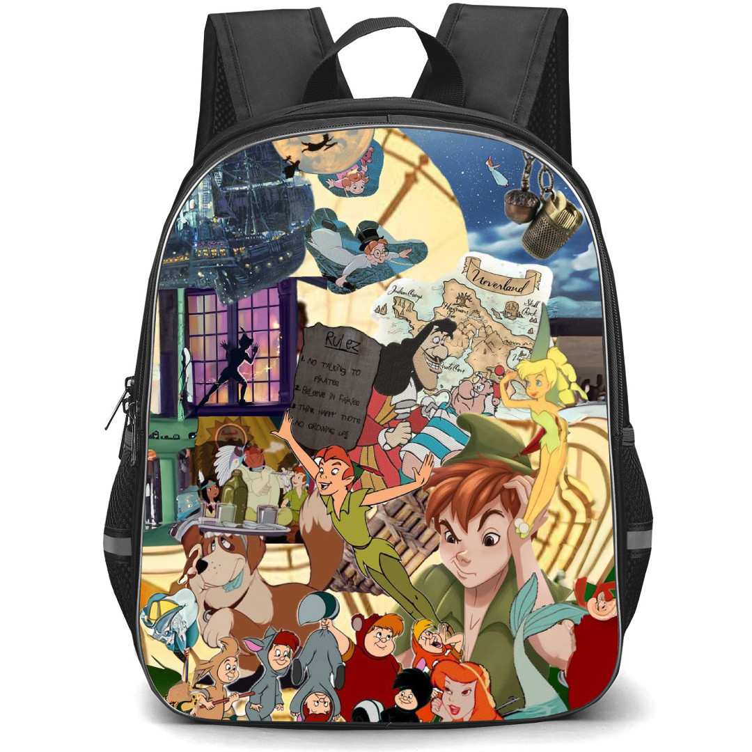 Peter Pan Backpack School Bag StudentPack - Peter Pan Legend Of The Jolly Roger Collage