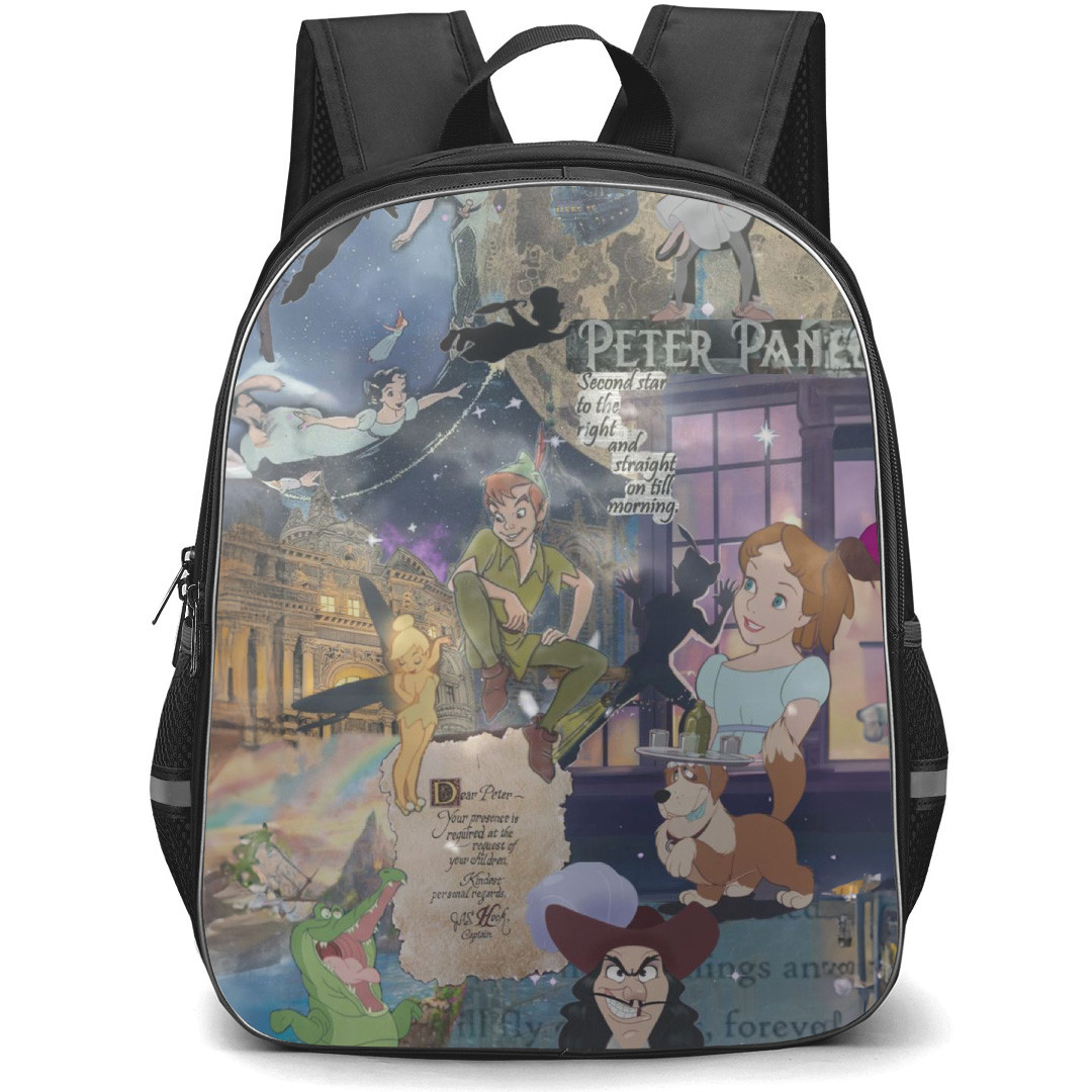 Peter Pan Backpack School Bag StudentPack - Peter Pan Magical Journey Collage