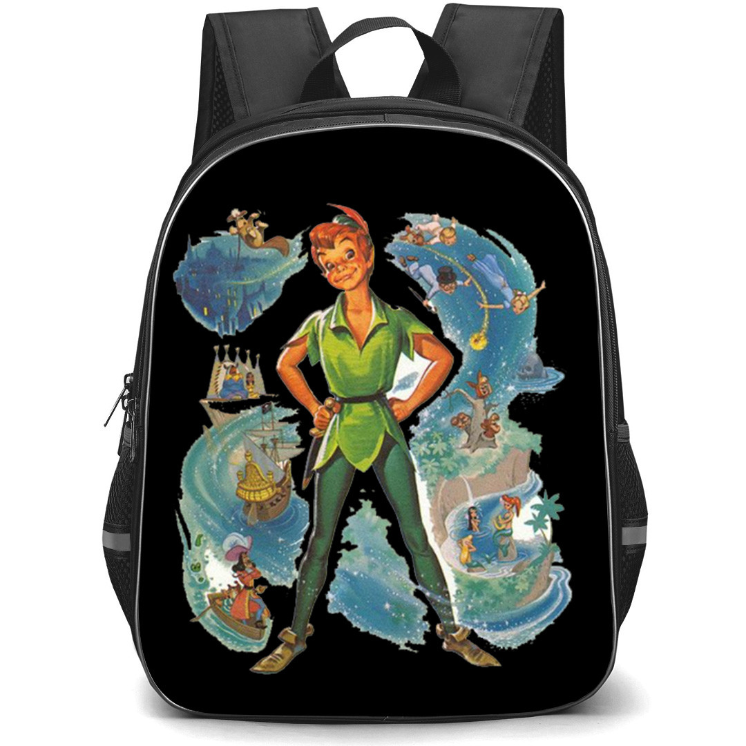 Peter Pan Backpack School Bag StudentPack - Peter Pan Standing Smiling Retro Poster