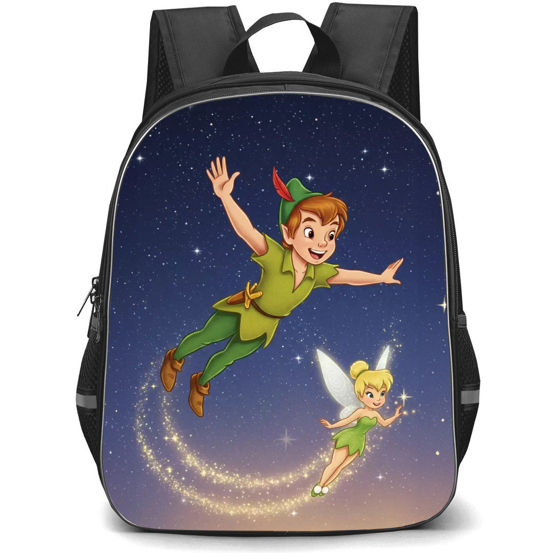 Peter Pan Backpack School Bag StudentPack - Peter Pan And Tinker Bell Flying Smiling