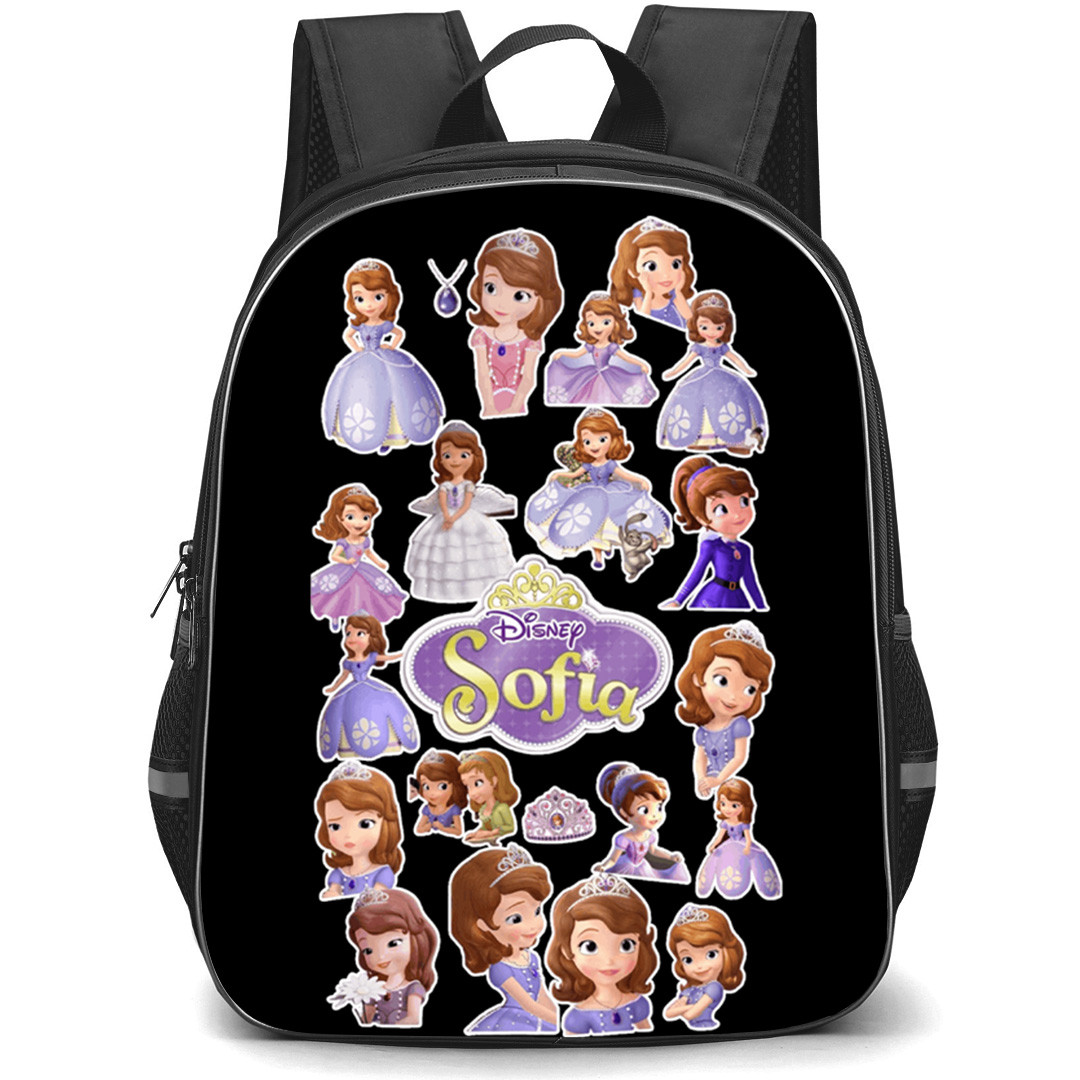 Sofia The First Princess Sofia Backpack School Bag StudentPack - Princess Sofia Different Dress Sticker Collage