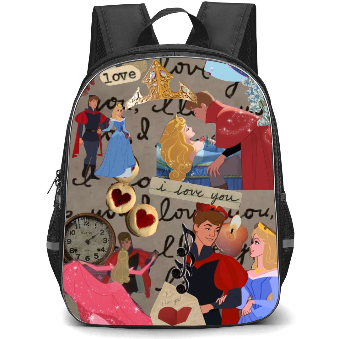 Disney Sleeping Beauty Backpack StudentPack - Sleeping Beauty Aurora And Prince Phillip Collage